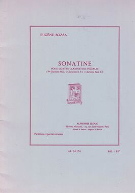 BOZZA, EUGENE.- Sonatina per quattro Clarinetti