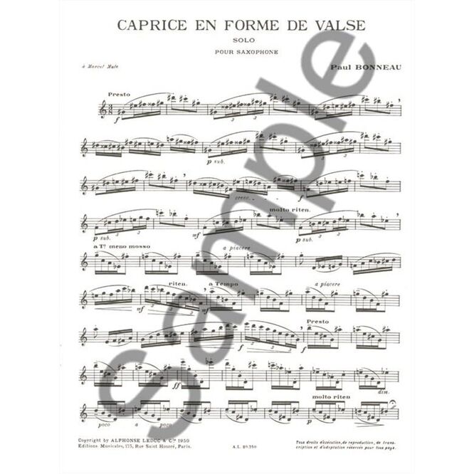 BONNEAU, PAUL.- CAPRICE EN FORME DE VALSE SAMPLE