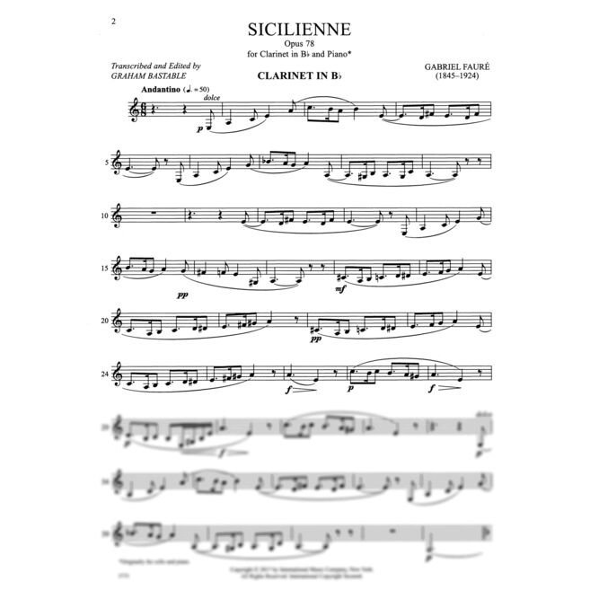 FAURE, GABRIEL.- SICILIANNE OP.78 SAMPLE1