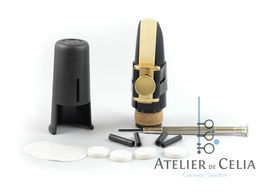 Abrazadera y Boquillero Clarinete Sib GF System Maxima Dorado MX-04M