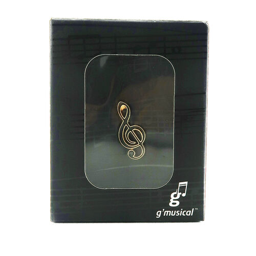 Spilla Chiave di Violino Negro dorata 18k