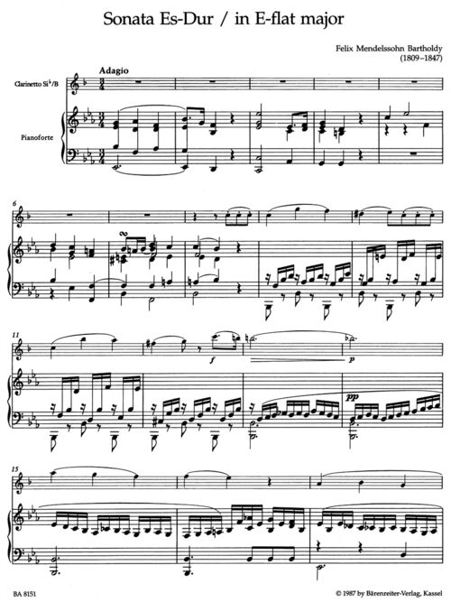 MENDELSSOHN, FELIX.- SONATA MI BEMOL MAYOR URTEXT SAMPLE