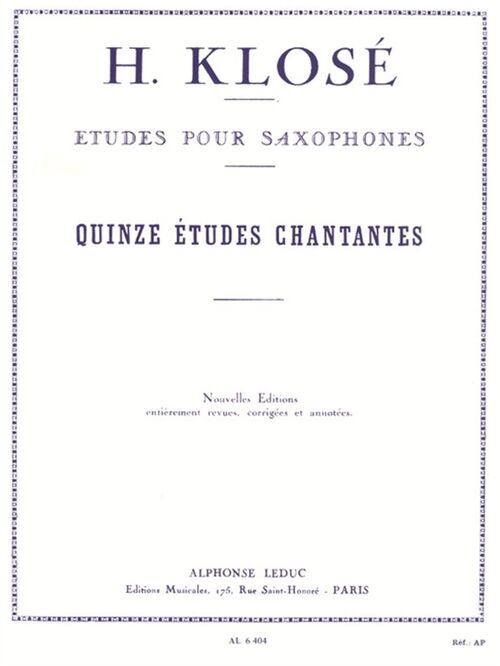 KLOSE, HYACINTHE-ELEONORE.- 15 ESTUDIOS DE CANTO (ETUDES CHANTANTES)