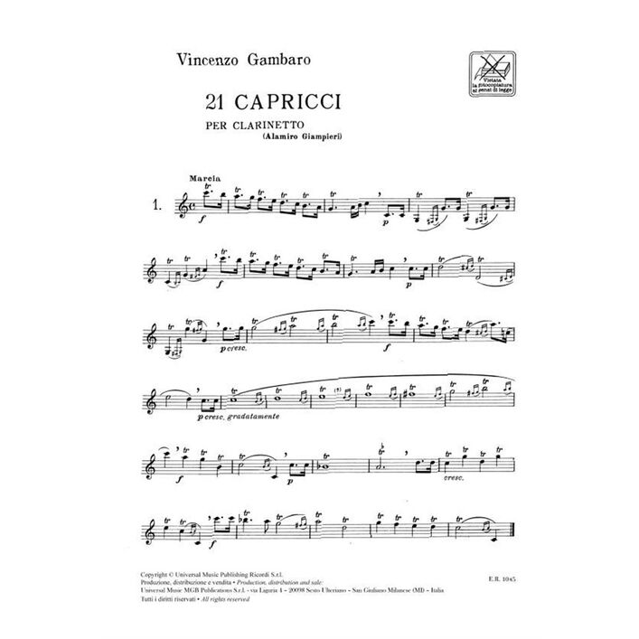 GAMBARO, VINCENZO.- 21 CAPRICHOS SAMPLE